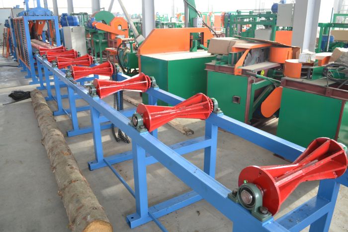 Станок дисковый двухвальный бревнопильный c гусеничной подачей Алтай-СБГ480