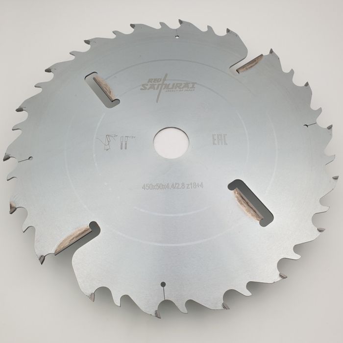Пильный диск для многопильных станков 450x50x4.4/2.8x18+4 WZ RED SAMURAI