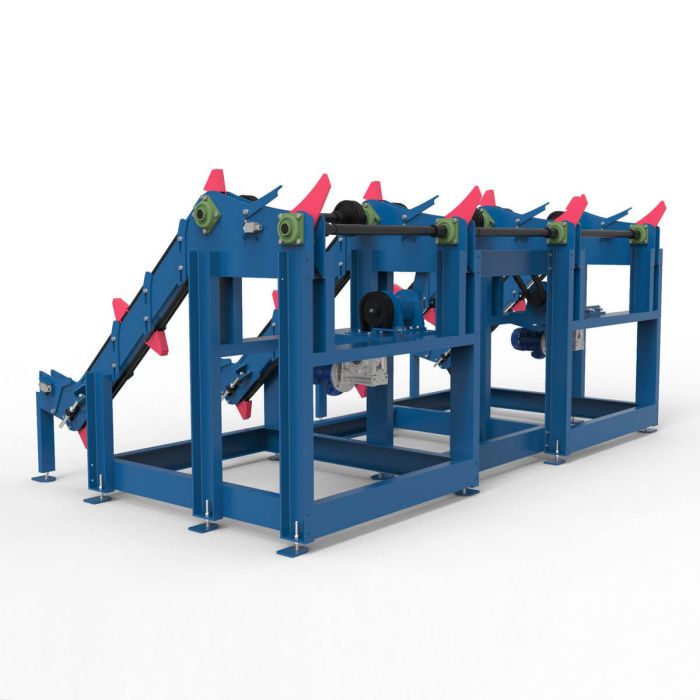 Разделитель бревен и поштучная выдача бревен