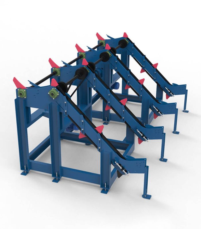 Разделитель бревен и поштучная выдача бревен