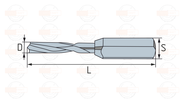 Сверло глухое для присадочного станка 8x57x10 LH NORMAL левое HEFN